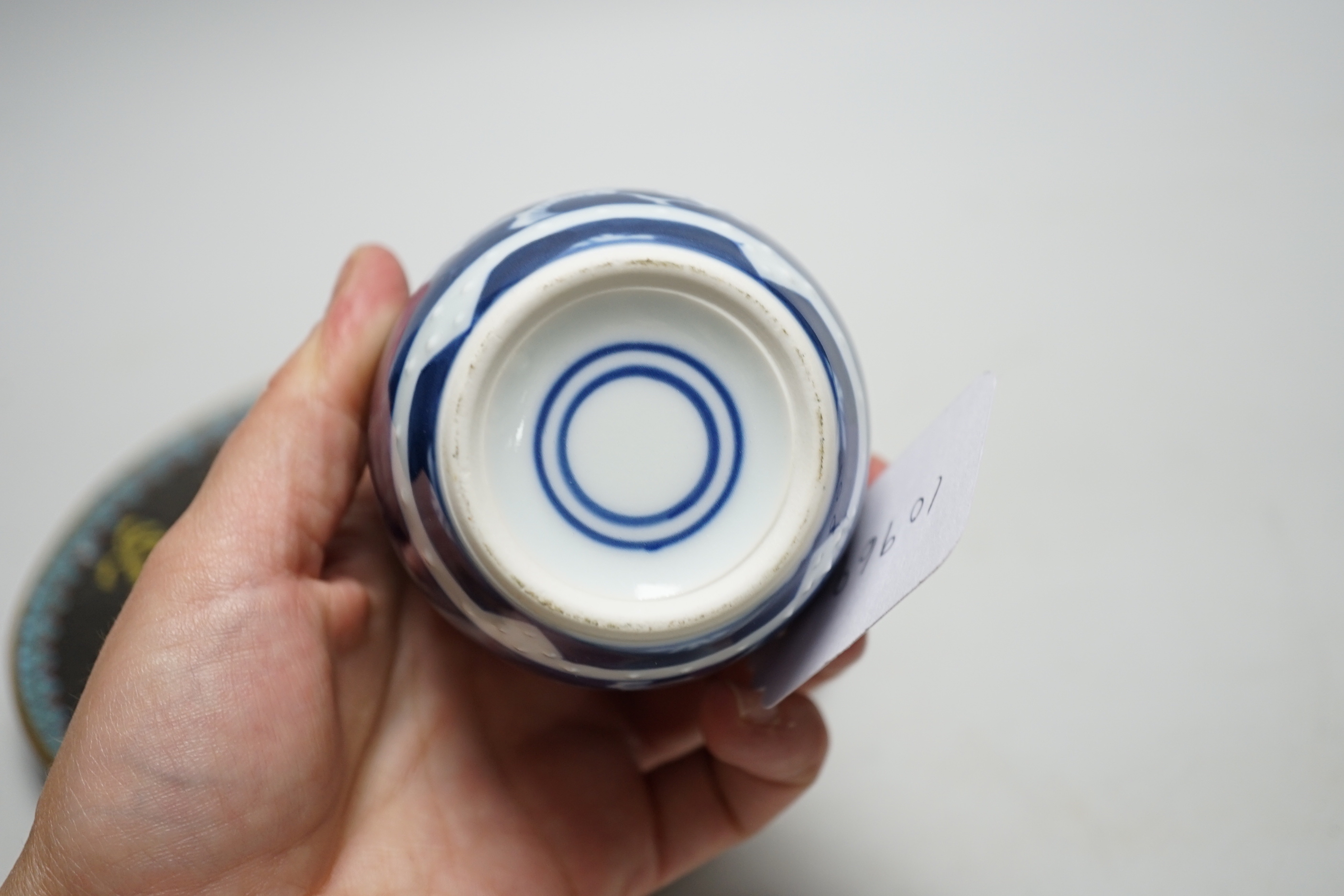 A Chinese cloisonné enamel ‘dragon’ dish, a Japanese Satsuma tray and other items